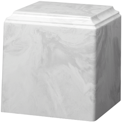 White Carrera Cube Urn - Cube (402x400), Png Download