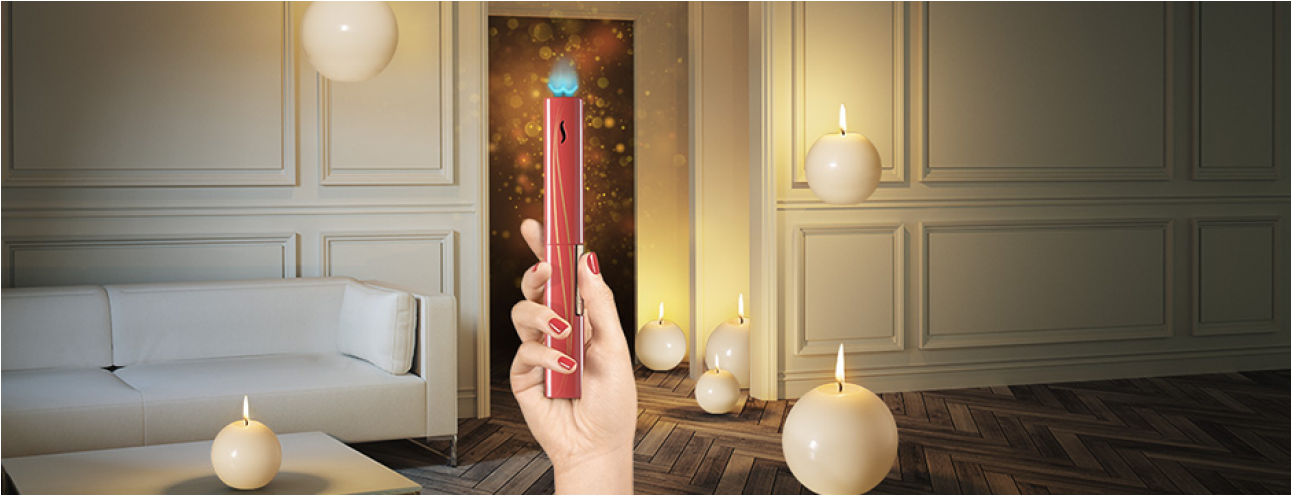 Dupont The Wand Red Candle Lighter - Wand St Dupont (1600x494), Png Download