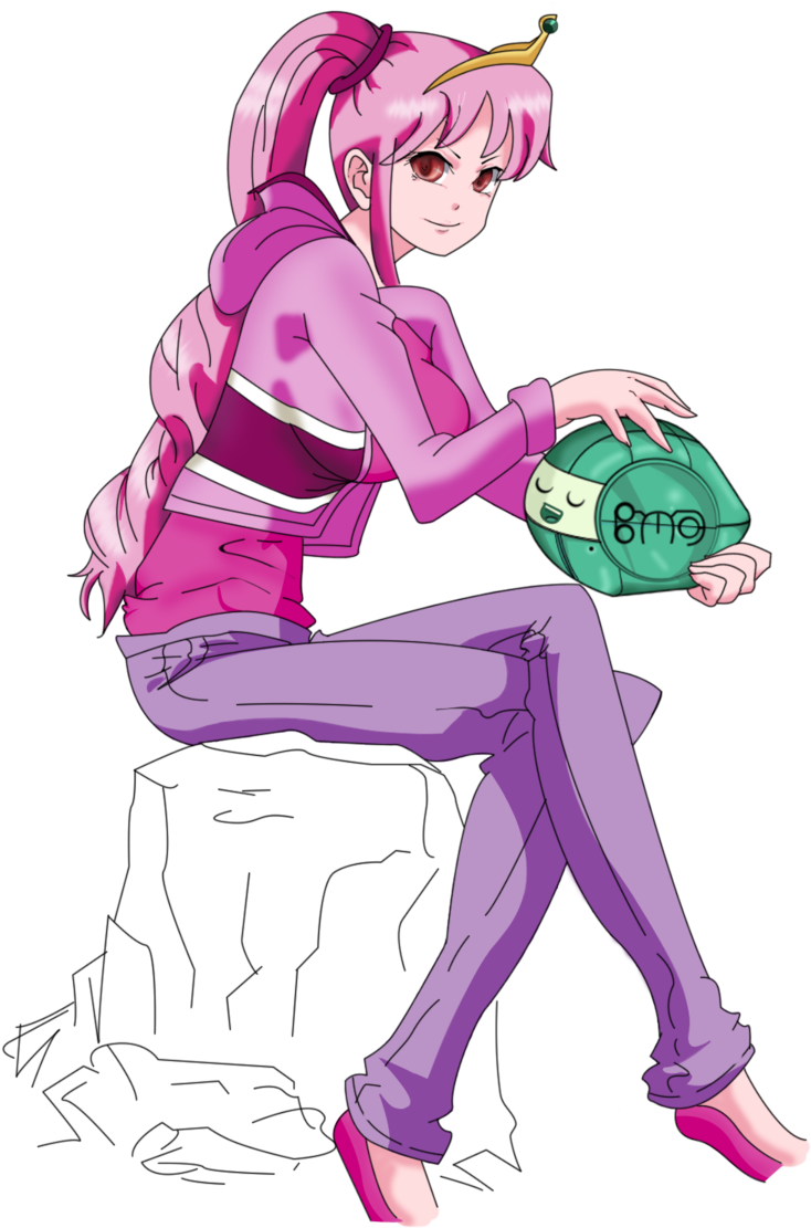 Pb Princess Bubblegum Anime Version Xd By Kentapainter-d5ce9u7 - Cartoon (900x1200), Png Download