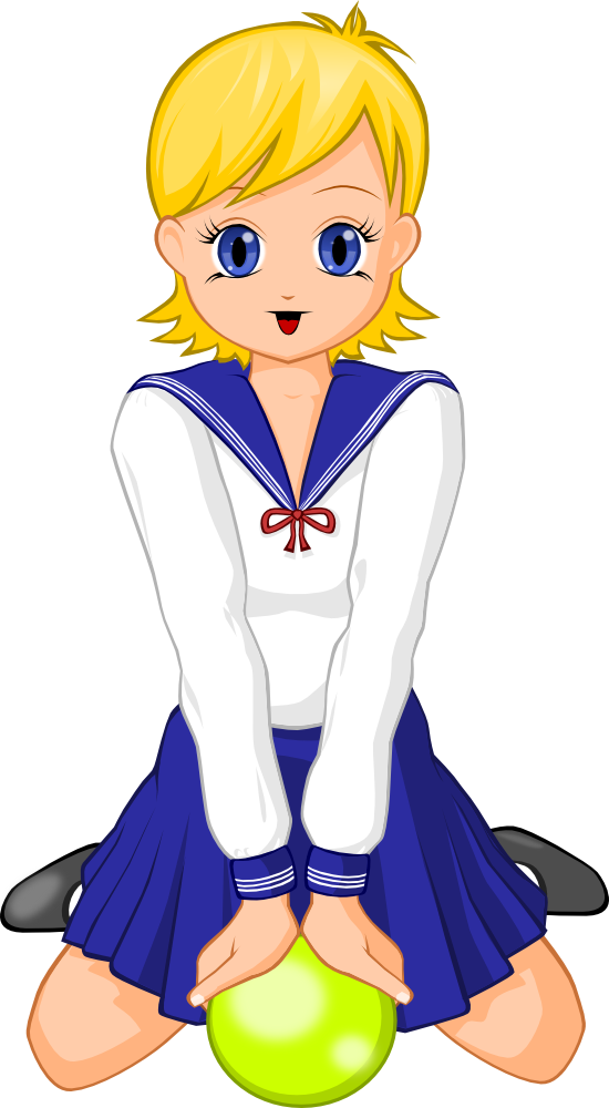 Anime School Girl Line Art - Anime Schoolgirl (550x1000), Png Download