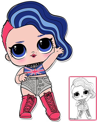 Series 3 Cheeky Babe Coloring Page - Cheeky Babe Lol Doll (381x486), Png Download