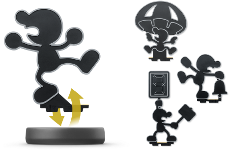 Game & Watch Swap - Amiibo Mr Game And Watch (556x532), Png Download