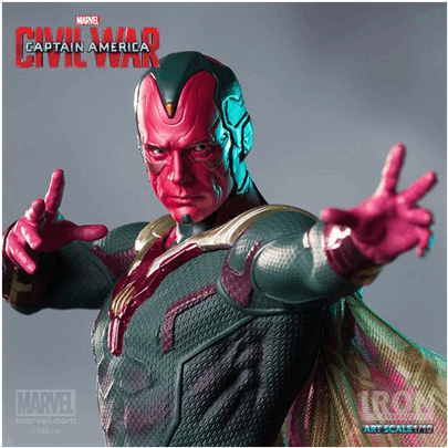 Civil War - Captain America 3: Civil War - Vision 1:10 Scale Statue (600x600), Png Download