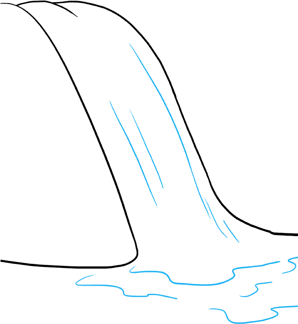 How To Draw Waterfall (680x678), Png Download