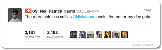 Actuallynph Nickjonas Damiandazz Neil Patrick Harris - Actuallynph (605x217), Png Download