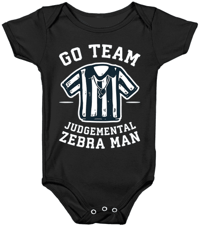 Go Team Judgemental Zebra Man Baby Onesy - Pastel Goth Baby Clothes (484x484), Png Download