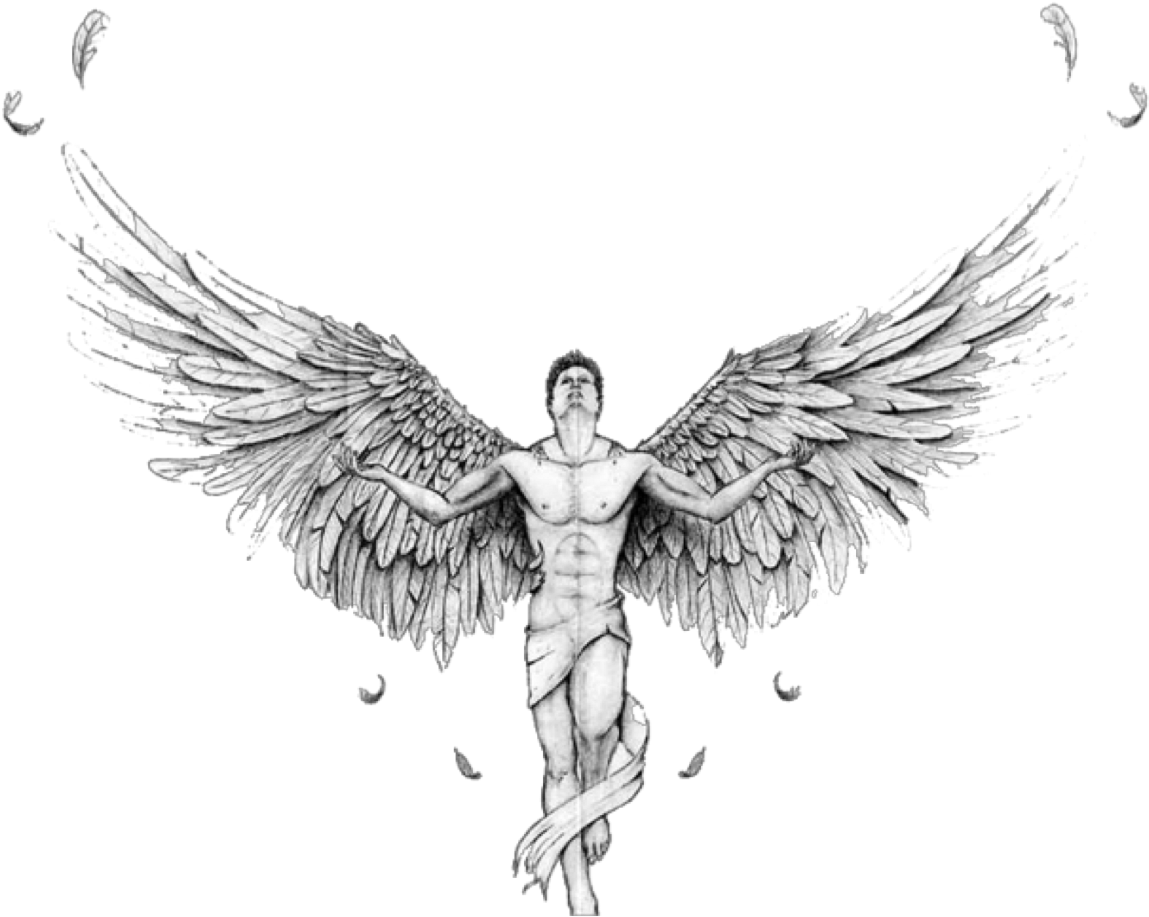 Diseños De Angeles Para Tattoo (1215x1024), Png Download