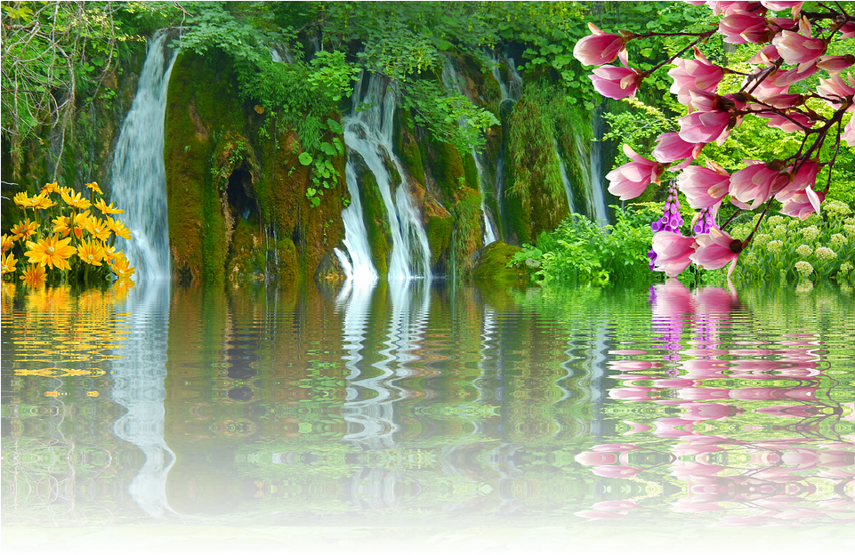Waterfall, Water, Landscape, Nature, Waters, River - Japanese Massage (reflexology) (960x719), Png Download