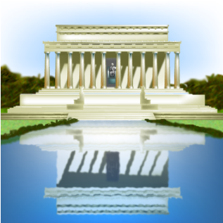 Lincoln Memorial - Roman Temple (352x352), Png Download