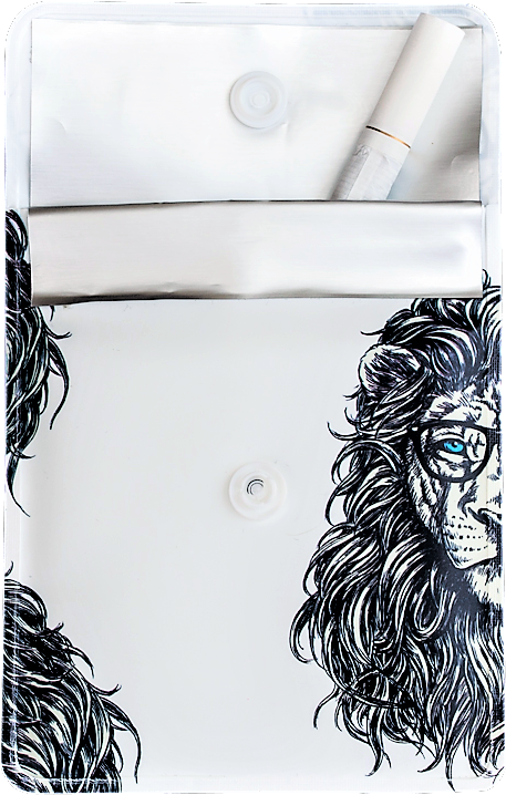 Just Drop Your Cigarette Butts Into This Safe, Sealed - Tableau Toile - Lion Abstrait 4 (1500x1000), Png Download