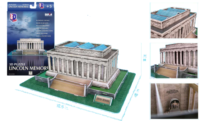 3d Jigsaw Puzzle - Lincoln Memorial 3d Puzzle (640x640), Png Download