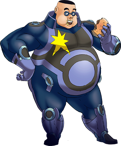 Roller Man - Stan Lee Mighty 7 (422x507), Png Download
