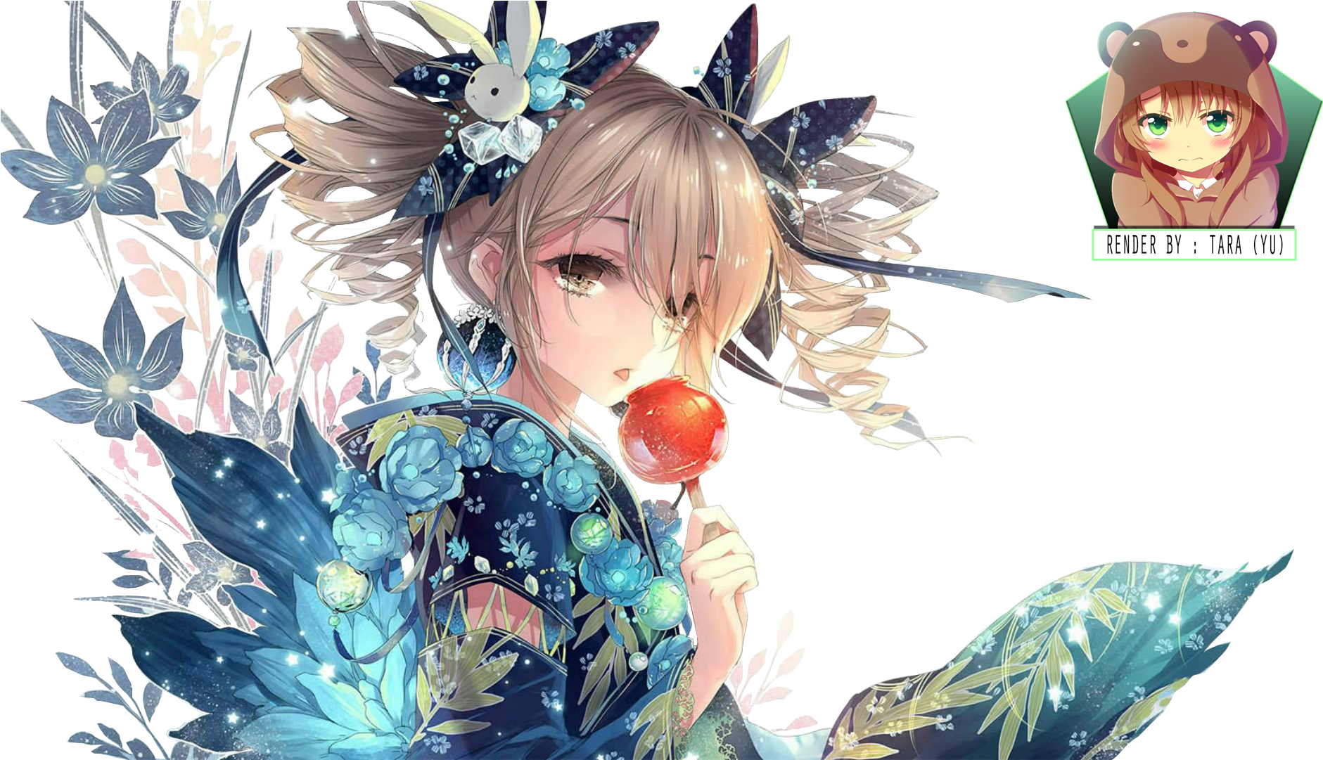 Resultado De Imagem Para Anime Flower Girl - Anime Flower Girl Render (1920x1080), Png Download