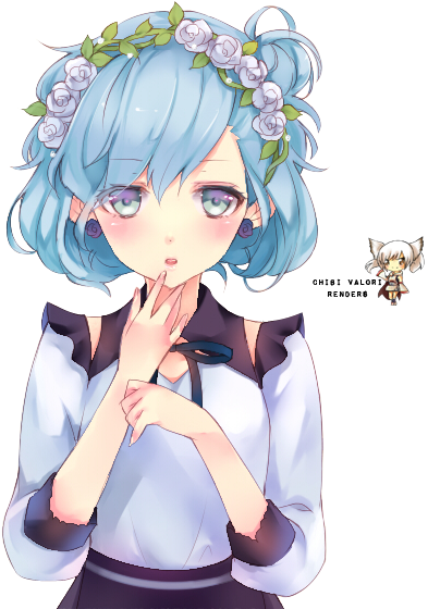 Anime Girl With Flower Crown - Anime Flower Crown (457x577), Png Download