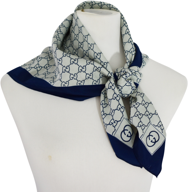 Navy Gucci Scarf (1000x667), Png Download