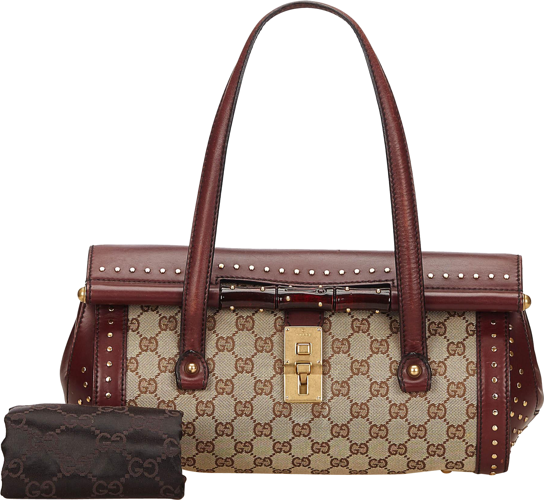 Vintage Gucci Bamboo Marrakech Bullet Satchel Jacquard - Gucci Vintage Gg Canvas Leather Satchel Bag #467155 (1793x1793), Png Download
