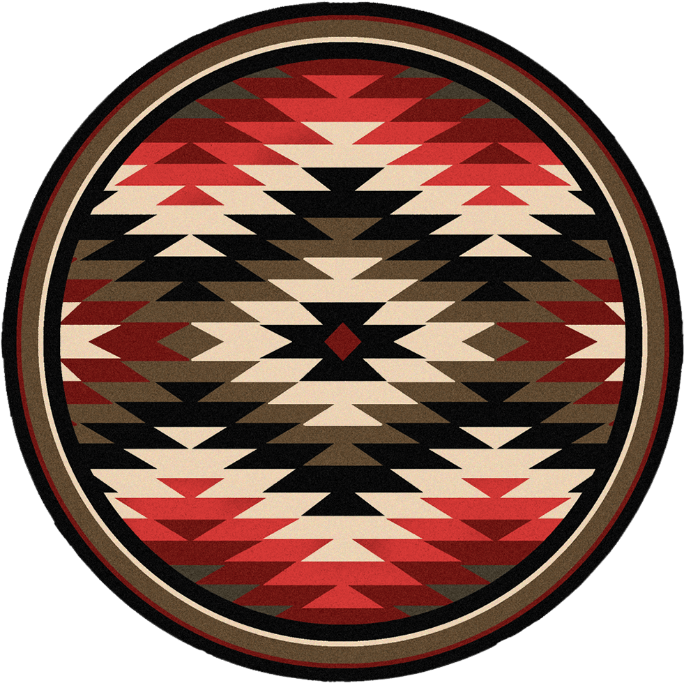 Starburst Orange 8ft Round Rug - Black Forest Decor Star Burst Southwestern Rug - 8 (1000x1004), Png Download