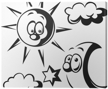 Sun, Moon, Cloud And Star - Illustration (400x400), Png Download