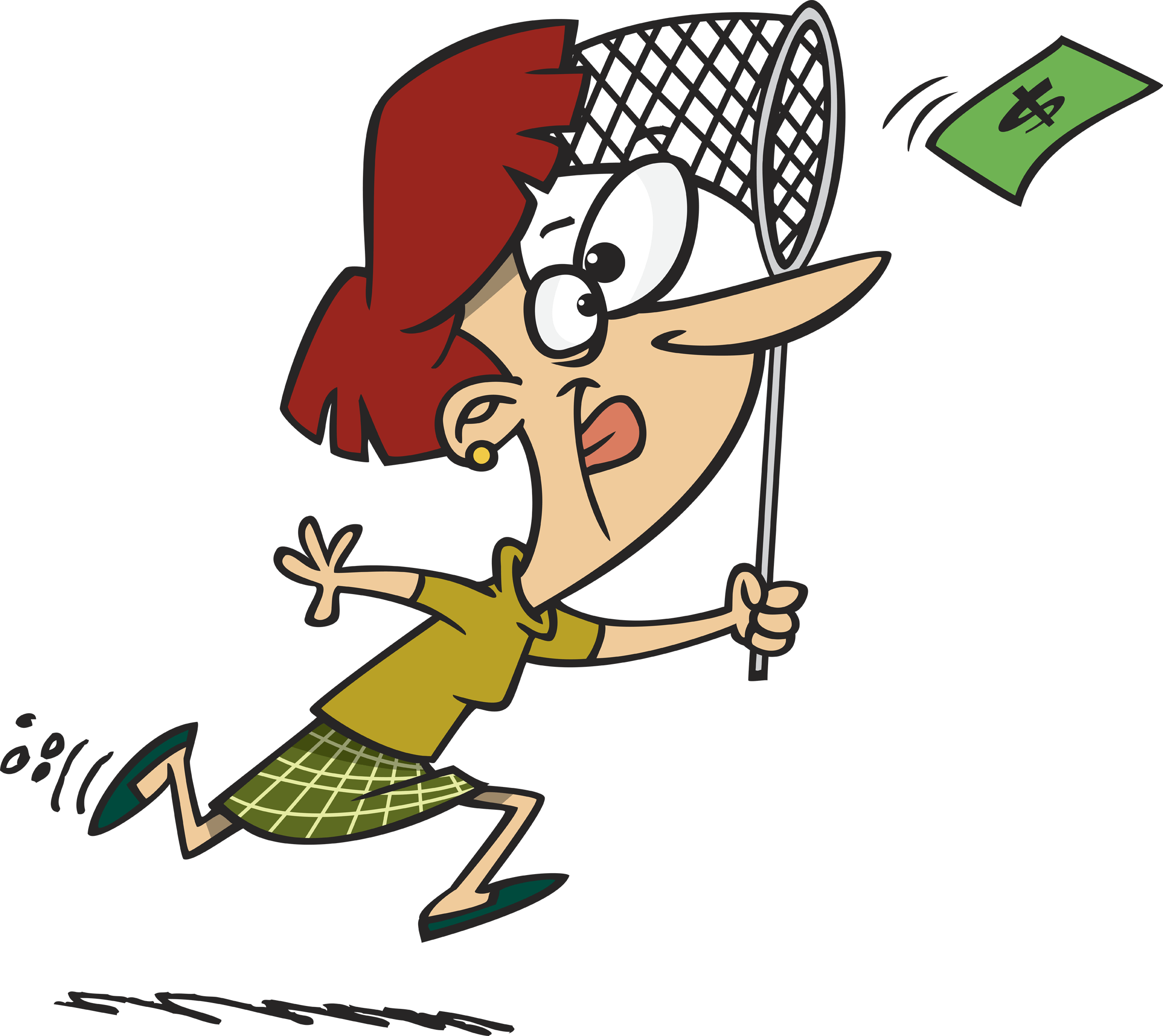 Woman Chasing Money (2400x2138), Png Download