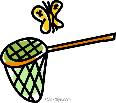 Butterfly Net And Butterfly Royalty Free Vector Clip - Rede De Borboleta Png (480x425), Png Download