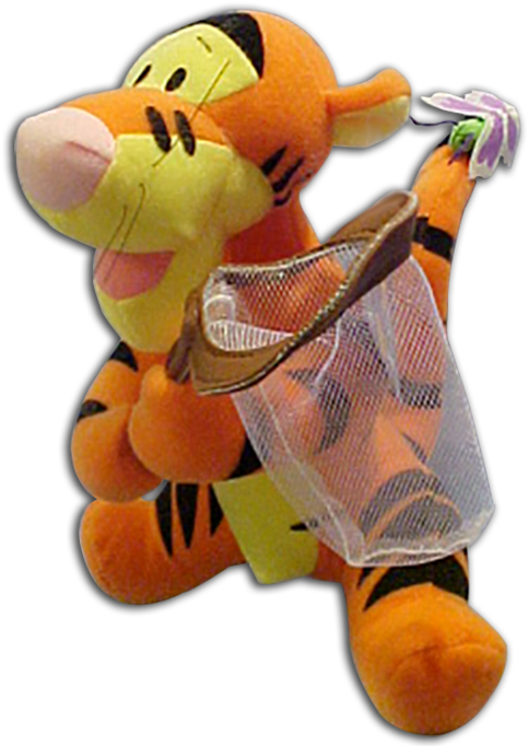 Tigger Plush Toy Butterfly Net Disney Stuffed Animal - Stuffed Toy (500x689), Png Download