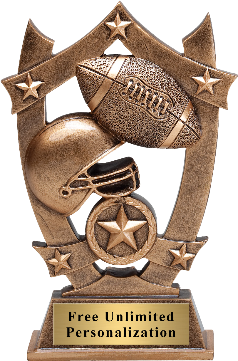 Star Shield Football Trophy (1200x1484), Png Download