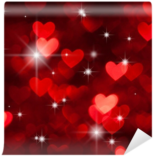 Red Hearts Shape With Sparkles As Background Wall Mural - Stock Photography (400x400), Png Download