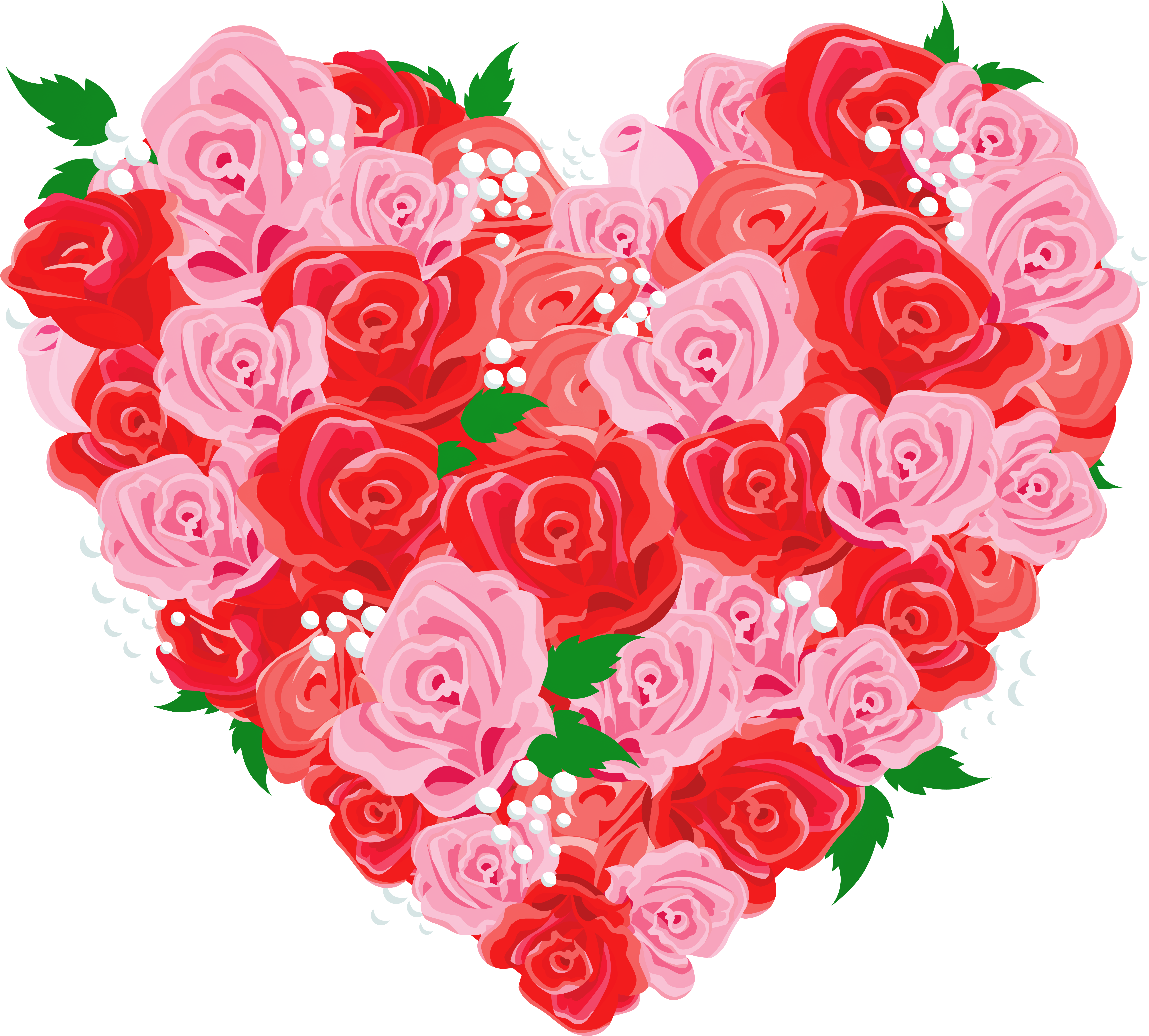 Deco Rose Heart Png Clipart Picture - Love Roses Images Free Download (600x545), Png Download