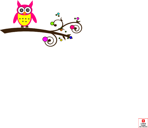 How To Set Use Pink Owl Colorful Branch3 Clipart - Owl On Branch Clip Art Blue (600x519), Png Download