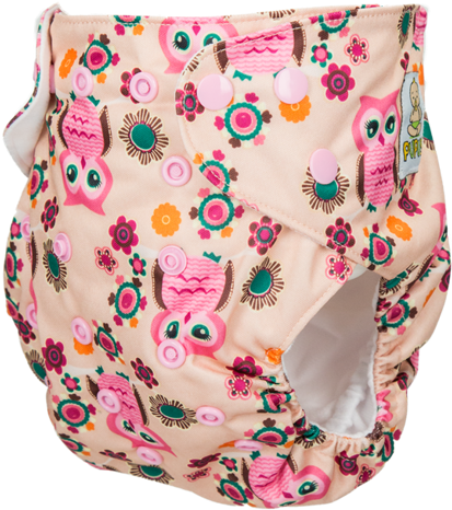 Pocket Diaper "pink Owls\ - Diaper (452x500), Png Download