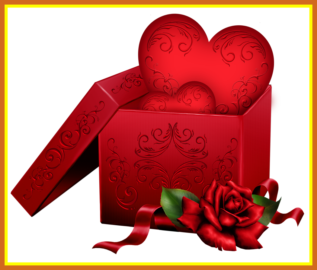 Amazing Transparent Gift Box With Heart And Rose Png - Love My Husband Status (1050x895), Png Download
