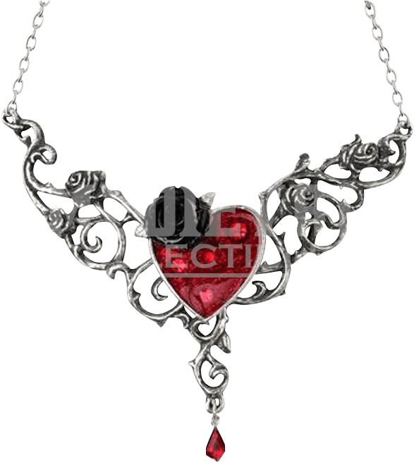 Blood Rose Heart Necklace - Alchemy Of England "blood Rose Heart" Necklace (655x655), Png Download
