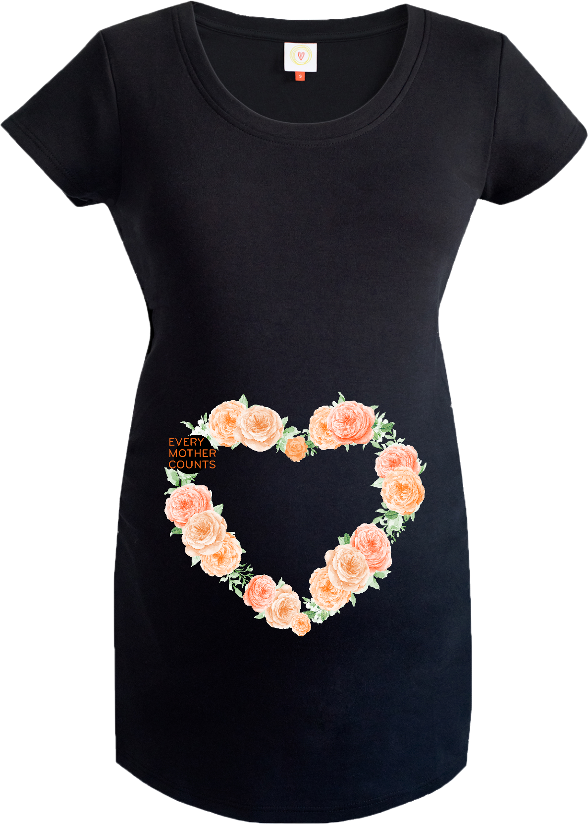 Orange Rose Heart Maternity Top By Gooseberry Pink - Transparent Background Materinity Clothes (1998x1998), Png Download