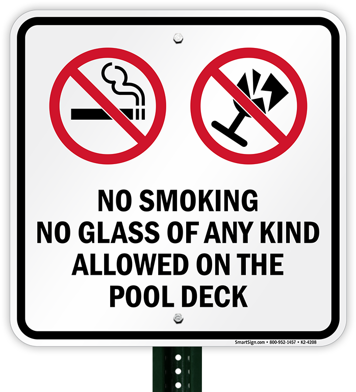 No Smoking On The Pool Deck Signs - Smoke Free School Zone (800x800), Png Download