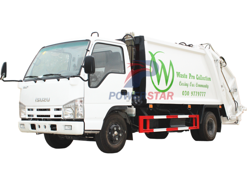 Hydraulic Garbage Compactor Truck Isuzu Rear Loader - Compactor (796x597), Png Download
