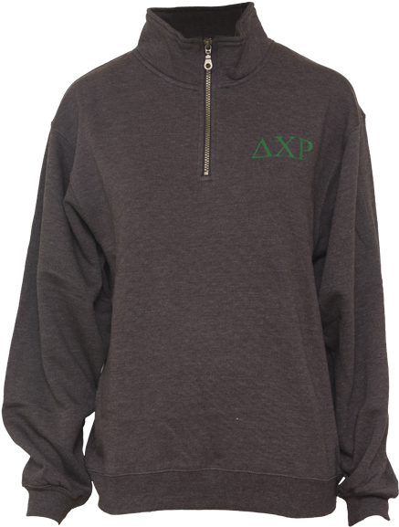Delta Chi Rho Half Zip Front - Sweater (464x585), Png Download