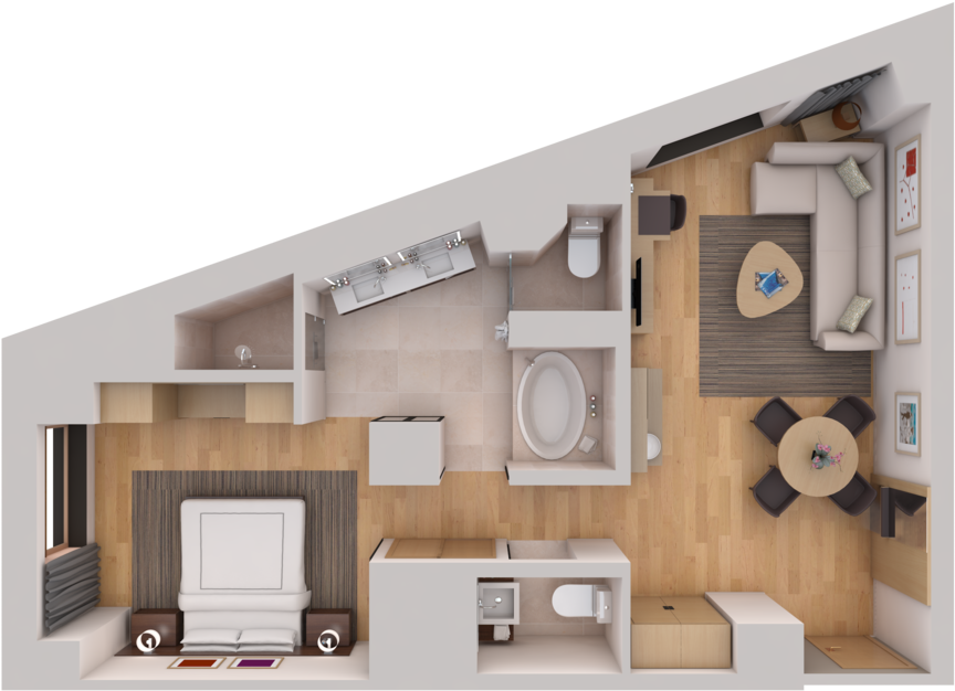 Luxury Suite - Conrad Luxury Corner Suite (1024x768), Png Download