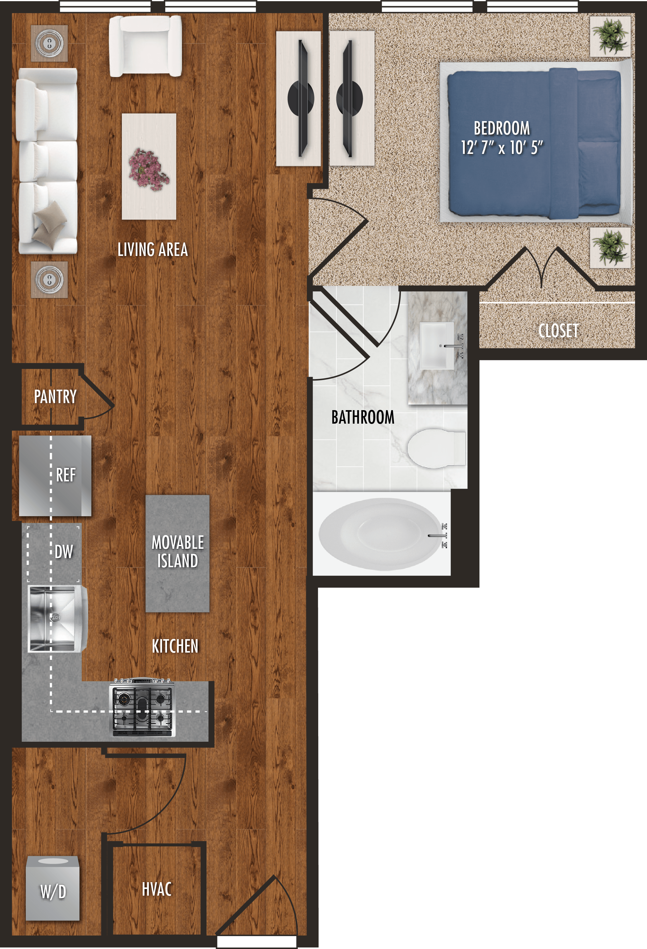 A3 Houston One Bedroom Floor Plan - Houston (2208x3237), Png Download