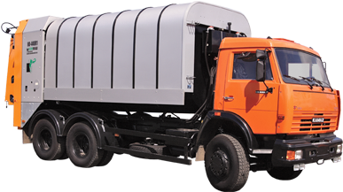 The Garbage Truck With Back Loading Of Ko-440r1 - Мусоровоз (488x255), Png Download