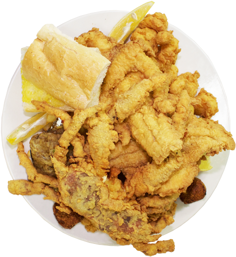 Fried Seafood Platters - Seafood (500x537), Png Download