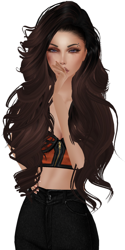 Cr Kineve Imvu Onfleek Ootd Single Lady Smokinhot Imvu - Girl (744x1024), Png Download