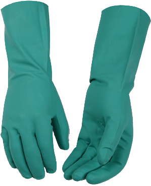 13″ Disposable Textured Nitrile Gauntlet - Women's Green Nitrile Gloves Kinco 2399w (one Dozen) (380x390), Png Download