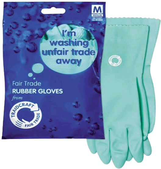 Rubber Gloves Medium - Traidcraft Fairtrade Rubber Gloves (pack Of 6) (600x600), Png Download