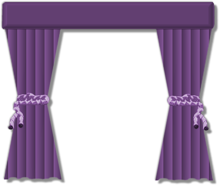 Windows With Curtain Frame Png (433x367), Png Download