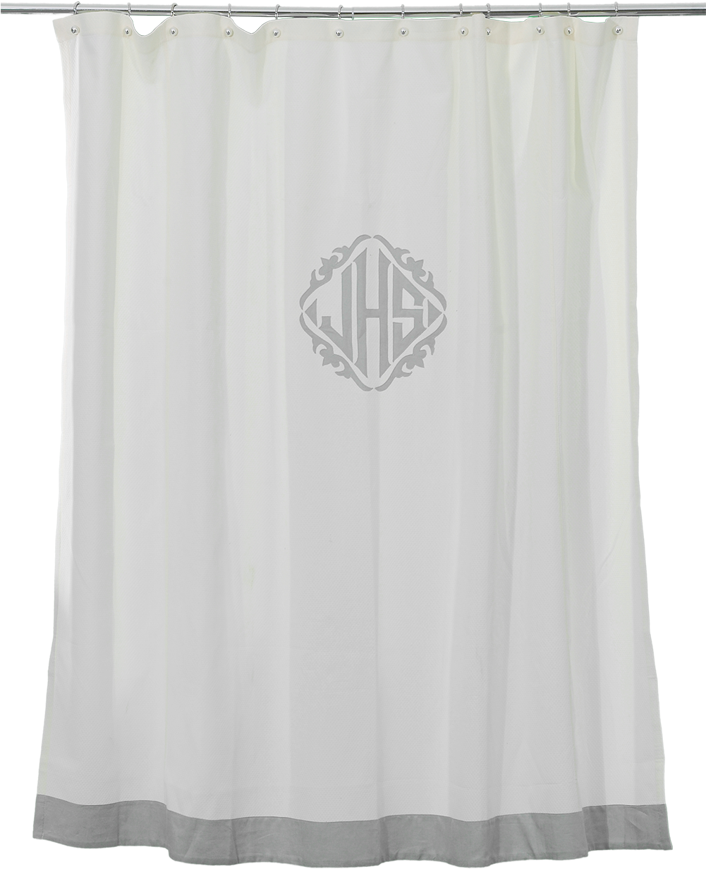 White Monogram Shower Curtain Perfect Decoration White (1000x1500), Png Download