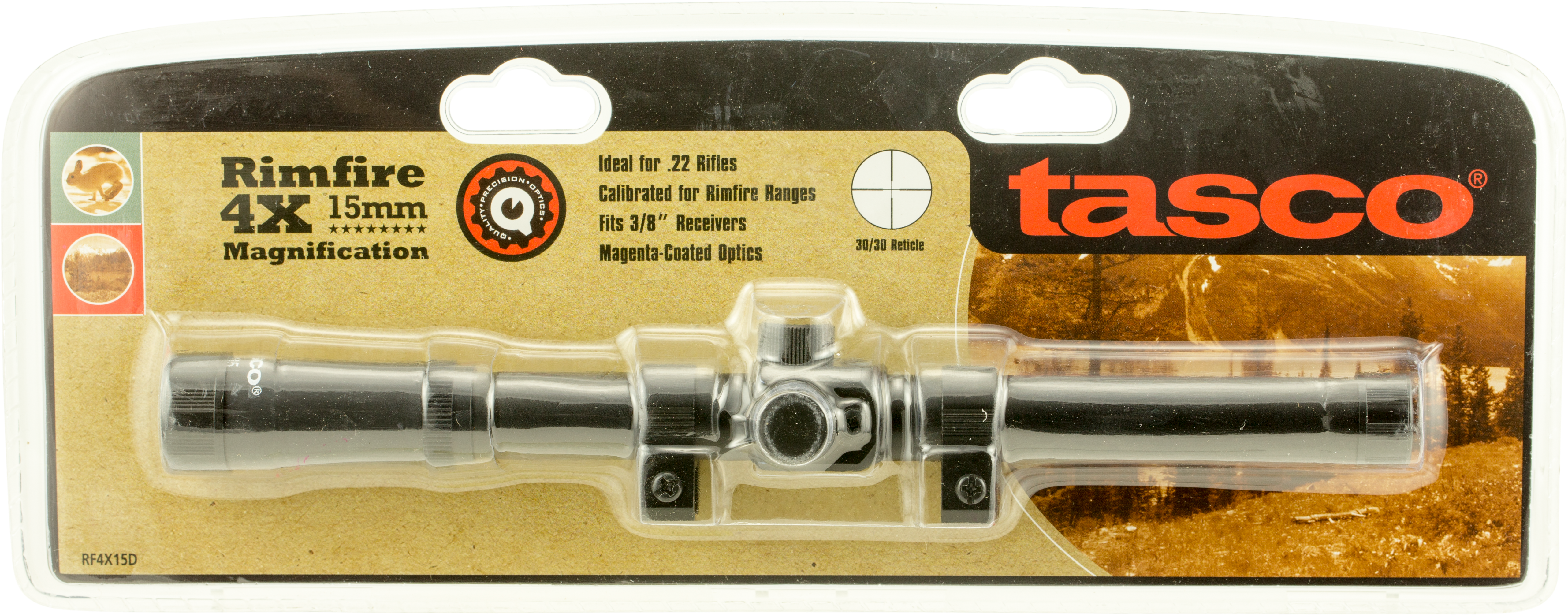 Tasco Rf4x15 Rimfire 4x 15mm Obj (5168x2109), Png Download