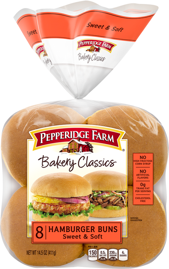 Pepperidge Farm Hamburger Bun Nutrition Info (1000x1000), Png Download