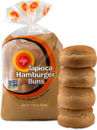 Ener-g Tapioca Hamburger Buns - Ener G (383x480), Png Download