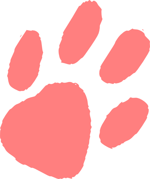 Almost Transparent Paw Print Clip Art - Clip Art (498x594), Png Download