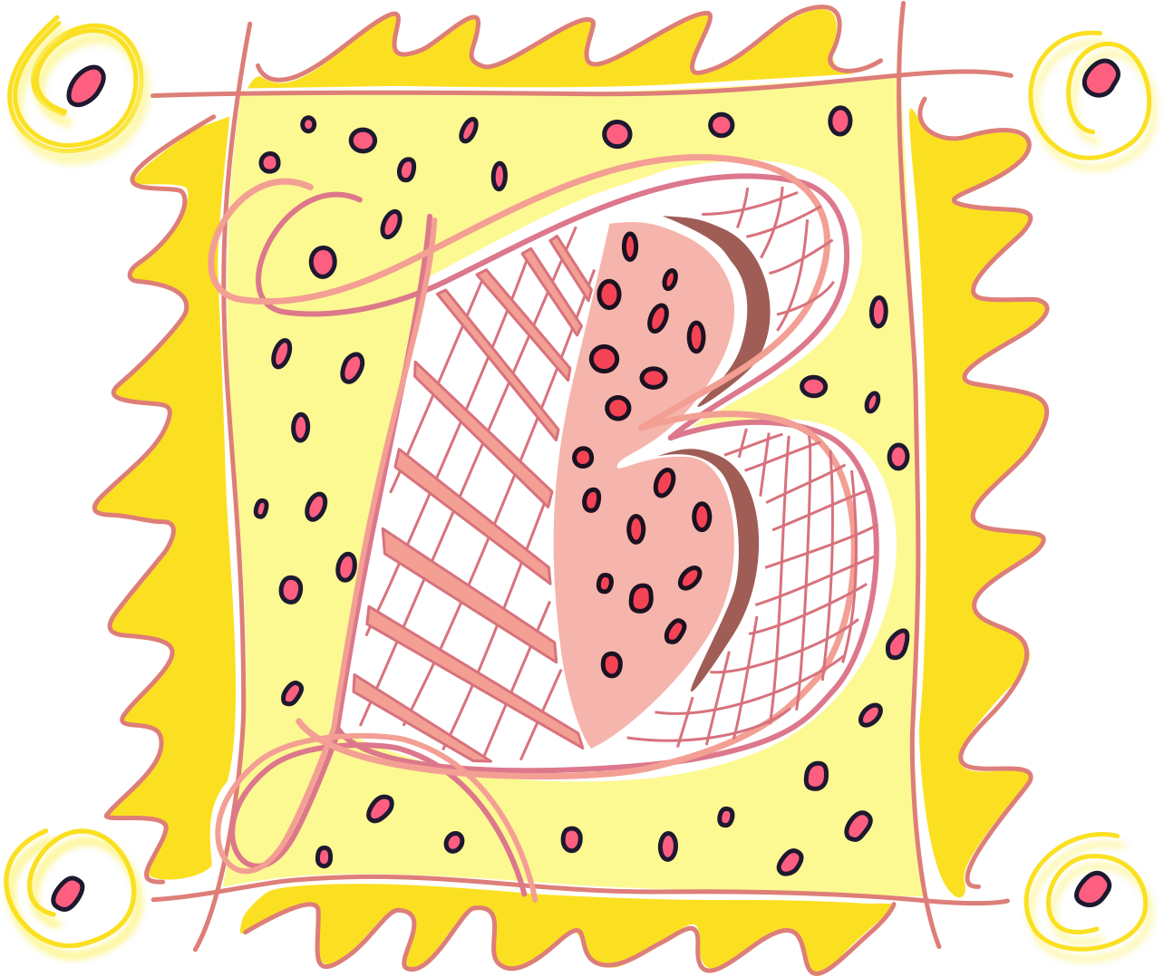 Download Hand Lettered Decorative Type Of The Letter B Lettering